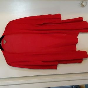 J Jill Red Linen Cardigan size M